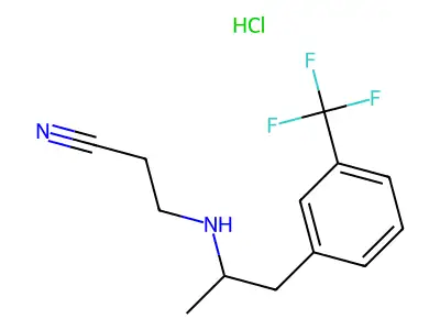 Phenethylamine, N-(2-cyanoethyl)-alpha-methyl-m-trifluoromethyl-, hydrochloride structure