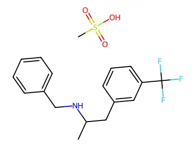 Phenethylamine, N-benzyl-alpha-methyl-m-trifluoromethyl-, methanesulfonate structure
