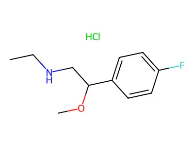 N-Ethyl-2-(4-fluorophenyl)-2-methoxyethan-1-amine--hydrogen chloride (1/1) structure