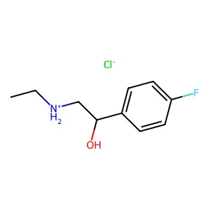 2-(Ethylamino)-1-(4-fluorophenyl)ethan-1-ol--hydrogen chloride (1/1) structure