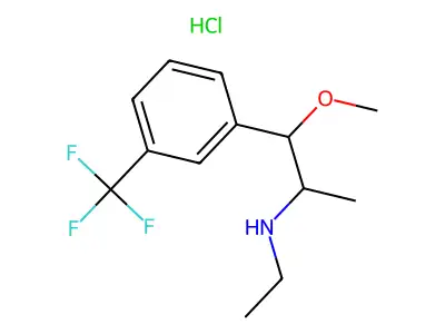 N-Ethyl-beta-methoxy-alpha-methyl-m-trifluoromethylphenethylamine hydrochloride structure