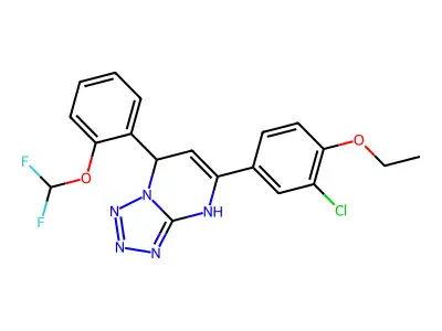 5-(3-chloro-4-ethoxyphenyl)-7-[2-(difluoromethoxy)phenyl]-4,7-dihydrotetrazolo[1,5-a]pyrimidine structure