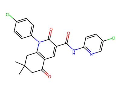 1-(4-chlorophenyl)-N-(5-chloropyridin-2-yl)-7,7-dimethyl-2,5-dioxo-6,8-dihydroquinoline-3-carboxamide structure