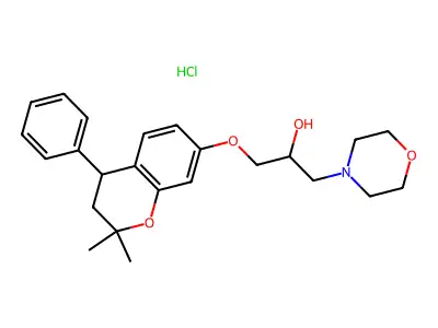 4-Morpholineethanol, alpha-(((2,2-dimethyl-4-phenyl-3,4-dihydro-2H-1-benzopyran-7-yl)oxy)methyl)-, hydrochloride structure
