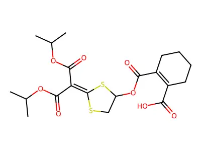 1-Cyclohexene-1,2-dicarboxylic acid, mono(2-(2-(1-methylethoxy)-1-((1-methylethoxy)carbonyl)-2-oxoethylidene)-1,3-dithiolan-4-yl) ester structure