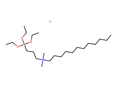 Dodecyldimethyl(3-(triethoxysilyl)propyl)ammonium chloride structure