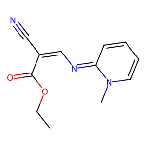 2-Propenoic acid,2-cyano-3-[(1-methyl-2(1H)-pyridinylidene)amino]-, ethyl ester structure