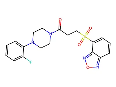 3-(2,1,3-Benzoxadiazole-4-sulfonyl)-1-[4-(2-fluorophenyl)piperazin-1-yl]propan-1-one structure