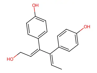 4-[6-Hydroxy-4-(4-hydroxyphenyl)hexa-2,4-dien-3-yl]phenol structure