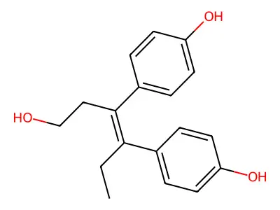 4-[6-Hydroxy-4-(4-hydroxyphenyl)hex-3-en-3-yl]phenol structure