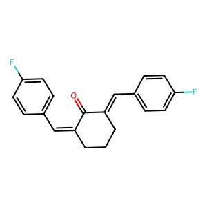 (6E)-2,6-bis[(4-fluorophenyl)methylidene]cyclohexan-1-one structure