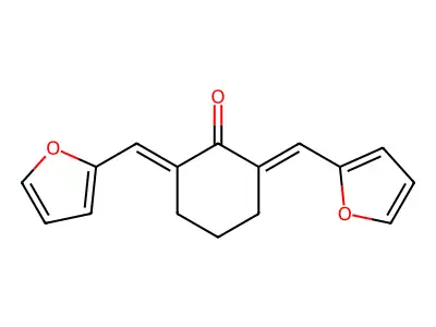 2,6-Di(2-furylmethylidene)cyclohexan-1-one structure