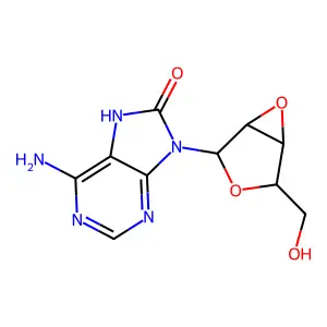 6-Amino-9-(2,3-anhydropentofuranosyl)-7,9-dihydro-8H-purin-8-one structure