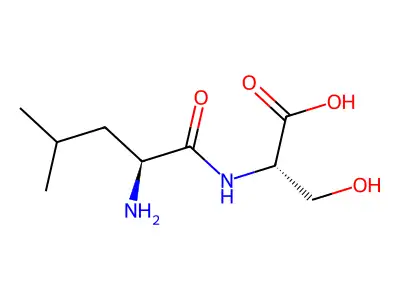 2-[(2-Amino-4-methylpentanoyl)amino]-3-hydroxypropanoic acid structure