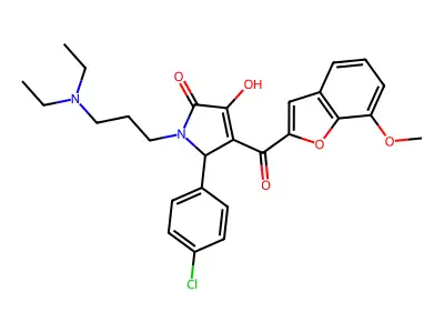 1-[3-(diethylamino)propyl]-5-(4-chlorophenyl)-3-hydroxy-4-[(7-methoxybenzo[d]f uran-2-yl)carbonyl]-3-pyrrolin-2-one structure