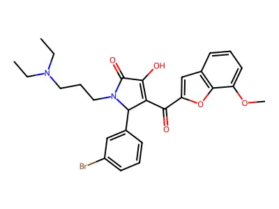 1-[3-(diethylamino)propyl]-5-(3-bromophenyl)-3-hydroxy-4-[(7-methoxybenzo[d]fu ran-2-yl)carbonyl]-3-pyrrolin-2-one structure