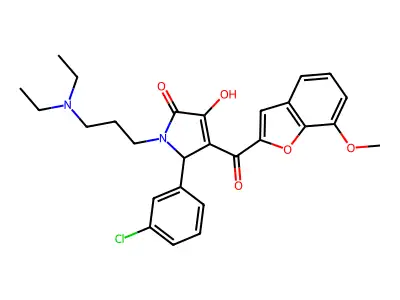 1-[3-(diethylamino)propyl]-5-(3-chlorophenyl)-3-hydroxy-4-[(7-methoxybenzo[d]f uran-2-yl)carbonyl]-3-pyrrolin-2-one structure