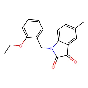 1-[(2-ethoxyphenyl)methyl]-5-methyl-2,3-dihydro-1H-indole-2,3-dione structure
