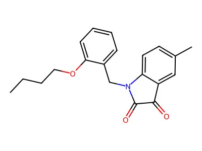 1-(2-butoxybenzyl)-5-methyl-1H-indole-2,3-dione structure
