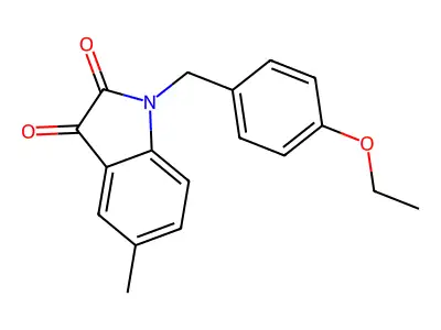 1-[(4-ethoxyphenyl)methyl]-5-methyl-2,3-dihydro-1H-indole-2,3-dione structure