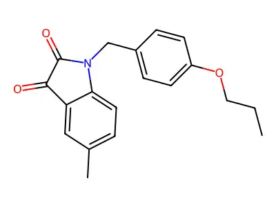 5-methyl-1-(4-propoxybenzyl)-1H-indole-2,3-dione structure