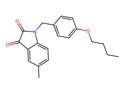 1-(4-butoxybenzyl)-5-methyl-1H-indole-2,3-dione structure
