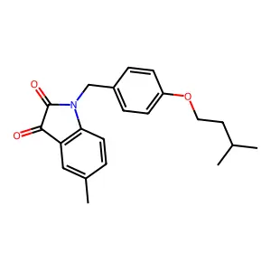 1-(4-(Isopentyloxy)benzyl)-5-methylindoline-2,3-dione structure