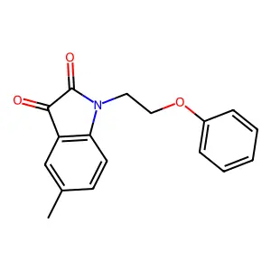 5-Methyl-1-(2-phenoxyethyl)indole-2,3-dione structure