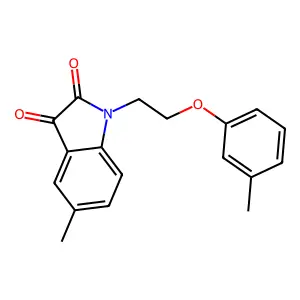 5-Methyl-1-(2-(m-tolyloxy)ethyl)indoline-2,3-dione structure