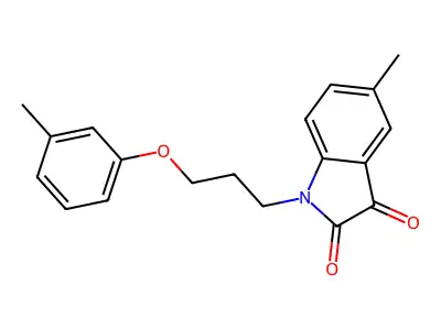 5-Methyl-1-(3-(m-tolyloxy)propyl)indoline-2,3-dione structure