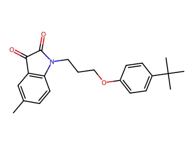 1-[3-(4-tert-butylphenoxy)propyl]-5-methyl-1H-indole-2,3-dione structure