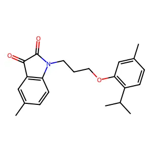 1-(3-(2-Isopropyl-5-methylphenoxy)propyl)-5-methylindoline-2,3-dione structure