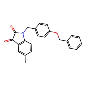 1-(4-(Benzyloxy)benzyl)-5-methylindoline-2,3-dione structure