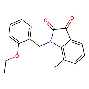 1-[(2-ethoxyphenyl)methyl]-7-methyl-2,3-dihydro-1H-indole-2,3-dione structure