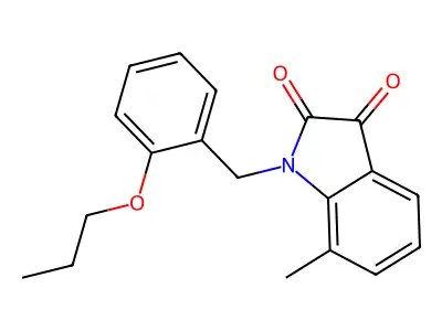 7-methyl-1-(2-propoxybenzyl)-1H-indole-2,3-dione structure