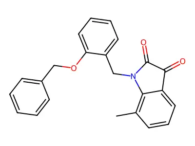 1-(2-(Benzyloxy)benzyl)-7-methylindoline-2,3-dione structure