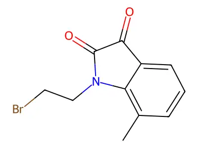 1-(2-bromoethyl)-7-methyl-1H-indole-2,3-dione structure