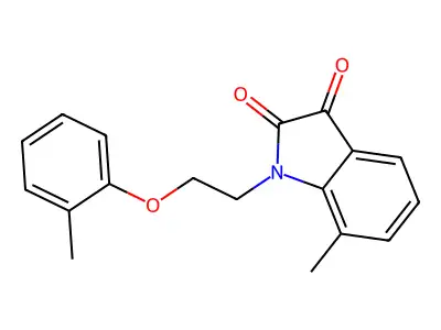 7-methyl-1-[2-(2-methylphenoxy)ethyl]-2,3-dihydro-1H-indole-2,3-dione structure
