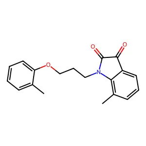 7-methyl-1-[3-(2-methylphenoxy)propyl]-2,3-dihydro-1H-indole-2,3-dione structure
