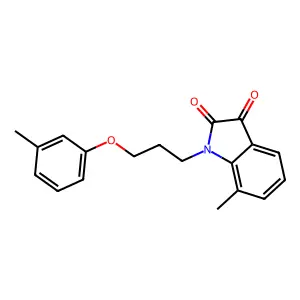7-Methyl-1-(3-(m-tolyloxy)propyl)indoline-2,3-dione structure