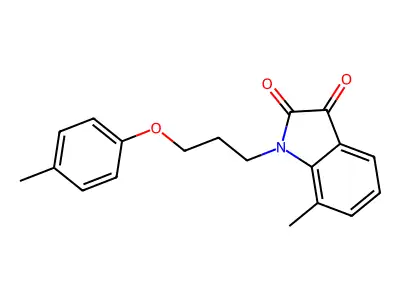 7-Methyl-1-(3-p-tolyloxy-propyl)-1H-indole-2,3-dione structure