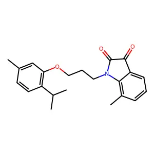 1-(3-(2-Isopropyl-5-methylphenoxy)propyl)-7-methylindoline-2,3-dione structure