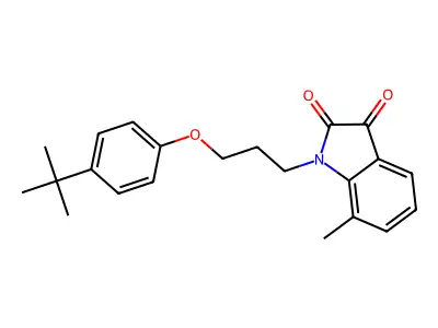 1-[3-(4-Tert-butylphenoxy)propyl]-7-methyl-isatin structure