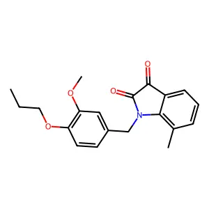 1-(3-methoxy-4-propoxybenzyl)-7-methyl-1H-indole-2,3-dione structure