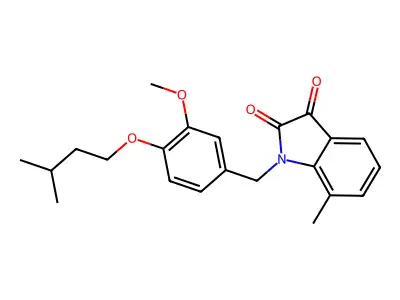 1-(4-(Isopentyloxy)-3-methoxybenzyl)-7-methylindoline-2,3-dione structure