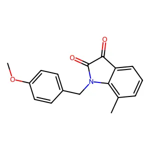 1-[(4-methoxyphenyl)methyl]-7-methyl-2,3-dihydro-1H-indole-2,3-dione structure