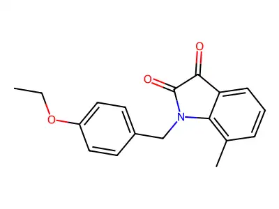 1-(4-ethoxybenzyl)-7-methyl-1H-indole-2,3-dione structure
