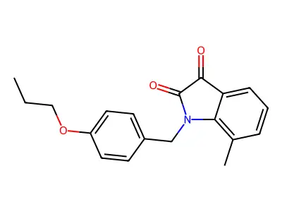 7-Methyl-1-(4-propoxybenzyl)indoline-2,3-dione structure