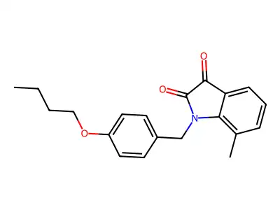 1-(4-butoxybenzyl)-7-methyl-1H-indole-2,3-dione structure