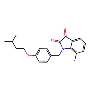 1-(4-(Isopentyloxy)benzyl)-7-methylindoline-2,3-dione structure